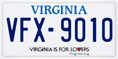 VA license plate VFX9010