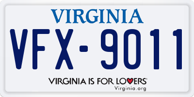 VA license plate VFX9011