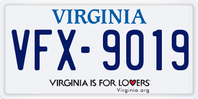VA license plate VFX9019