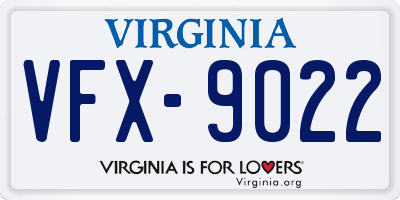 VA license plate VFX9022
