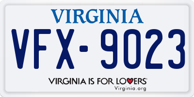 VA license plate VFX9023
