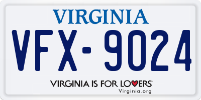 VA license plate VFX9024