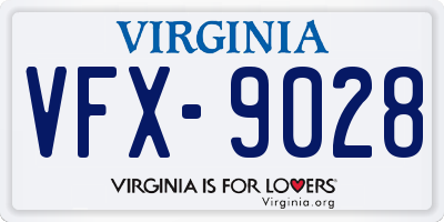 VA license plate VFX9028
