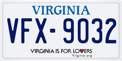 VA license plate VFX9032