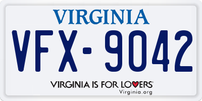 VA license plate VFX9042