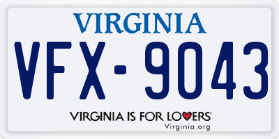 VA license plate VFX9043