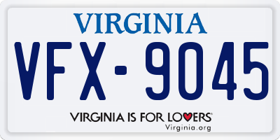 VA license plate VFX9045