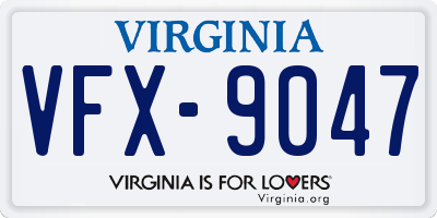 VA license plate VFX9047