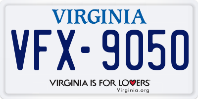 VA license plate VFX9050