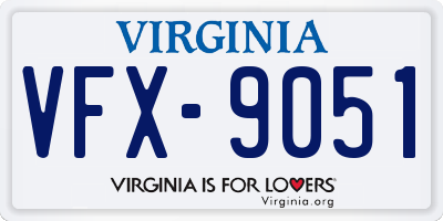 VA license plate VFX9051