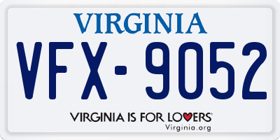 VA license plate VFX9052