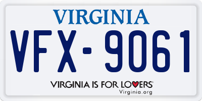 VA license plate VFX9061