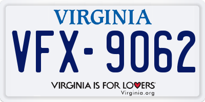 VA license plate VFX9062