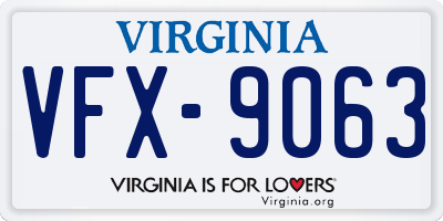 VA license plate VFX9063