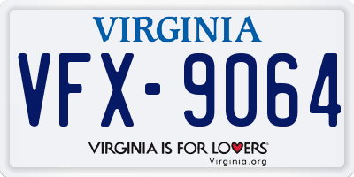 VA license plate VFX9064