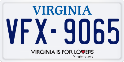VA license plate VFX9065