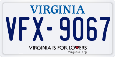 VA license plate VFX9067