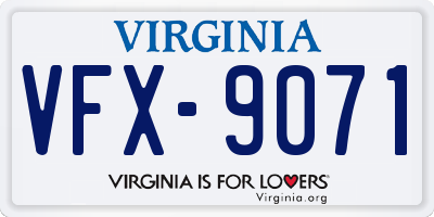 VA license plate VFX9071