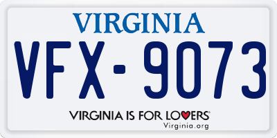 VA license plate VFX9073