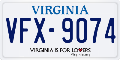VA license plate VFX9074