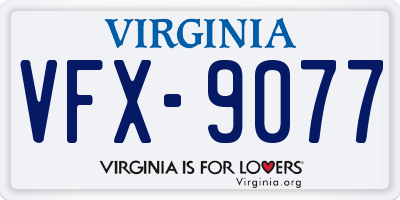 VA license plate VFX9077