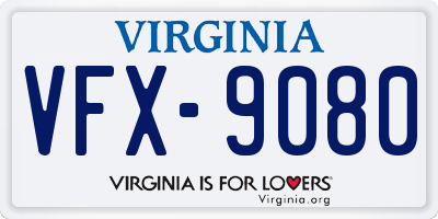 VA license plate VFX9080