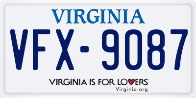 VA license plate VFX9087
