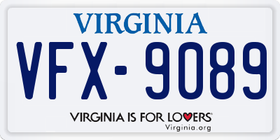VA license plate VFX9089
