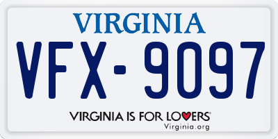 VA license plate VFX9097