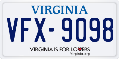 VA license plate VFX9098
