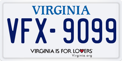 VA license plate VFX9099