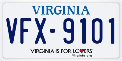 VA license plate VFX9101