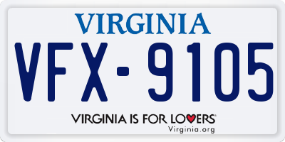 VA license plate VFX9105