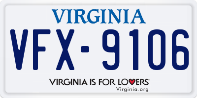 VA license plate VFX9106