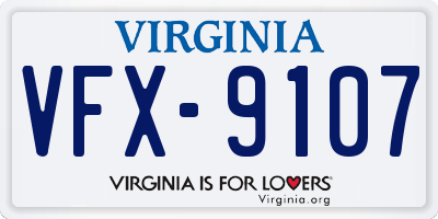 VA license plate VFX9107