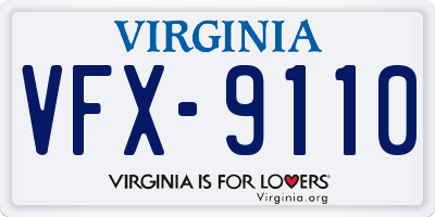 VA license plate VFX9110