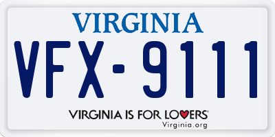 VA license plate VFX9111