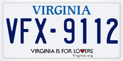VA license plate VFX9112