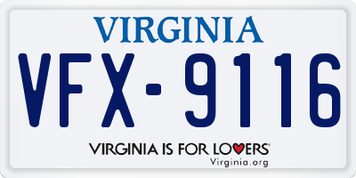 VA license plate VFX9116