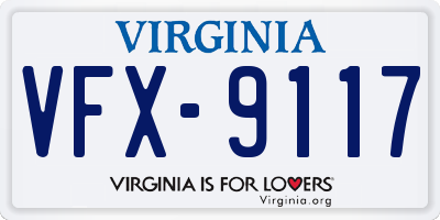 VA license plate VFX9117