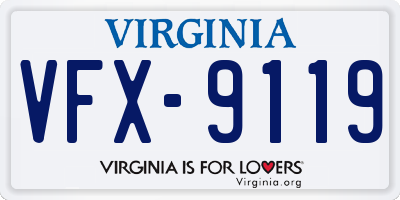 VA license plate VFX9119