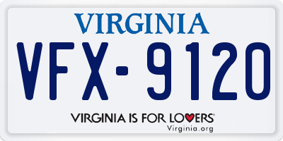 VA license plate VFX9120