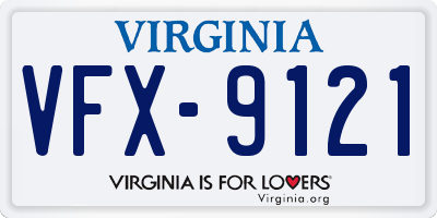 VA license plate VFX9121