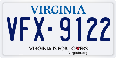 VA license plate VFX9122