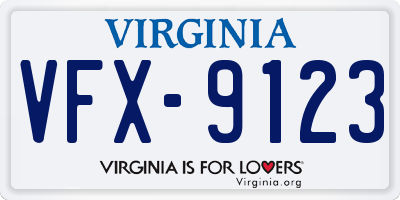 VA license plate VFX9123