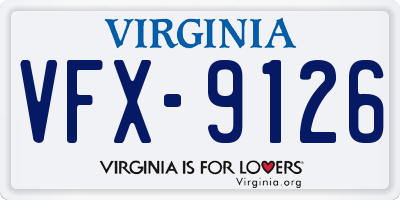 VA license plate VFX9126