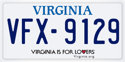 VA license plate VFX9129