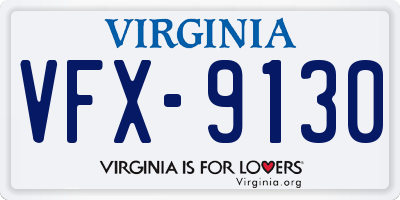 VA license plate VFX9130