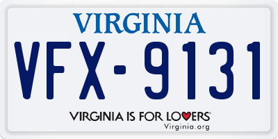 VA license plate VFX9131