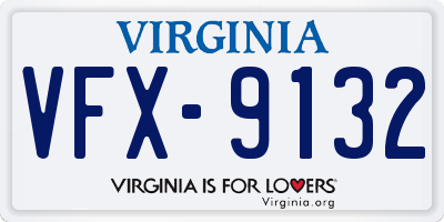 VA license plate VFX9132